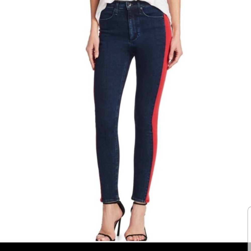Rag & Bone Mazie Skinny Jean Igloo Red Stripe 28